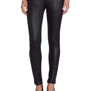 7 for all mankind knee seam skinny in black